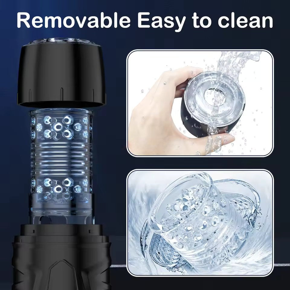 Masturbador | Telescópico - Rotativo | Recargable / USB | Silicona / ABS | CJS-MA-16