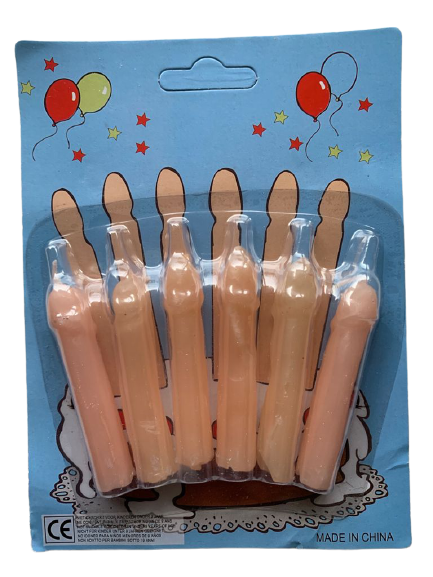 Velas con Forma de Pene | 6 Pack | 7cm | Color Piel | CJS-MSJ-02