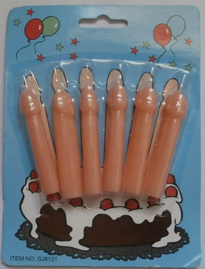 Velas con Forma de Pene | 6 Pack | 7cm | Color Piel | CJS-MSJ-02