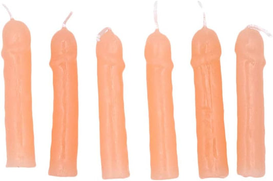 Velas con Forma de Pene | 6 Pack | 7cm | Color Piel | CJS-MSJ-02