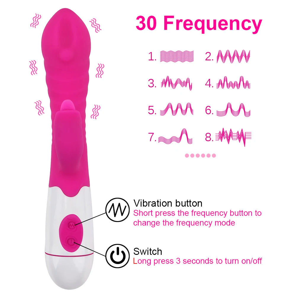 Vibrador Multivelocidad | Recargable | 30 Velocidades | Punto G | 18.8cm /  3.1cm | 3 Colores | Silicona | CJS-VI-18