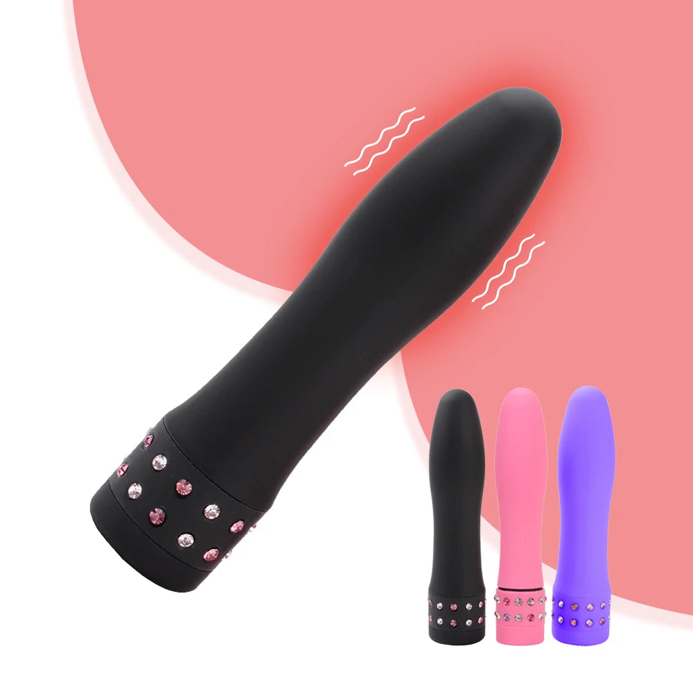 Vibrador | 10.2cm / 2.0cm | Negro / Morado / Rosado | ABS + Silicona | CJS-VI-19