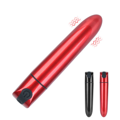 Vibrador - Labial | Recargable / USB | 9.2cm / 1.8cm | Negro / Rojo | ABS | CJS-VI-32