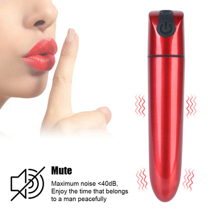 Vibrador - Labial | Recargable / USB | 9.2cm / 1.8cm | Negro / Rojo | ABS | CJS-VI-32