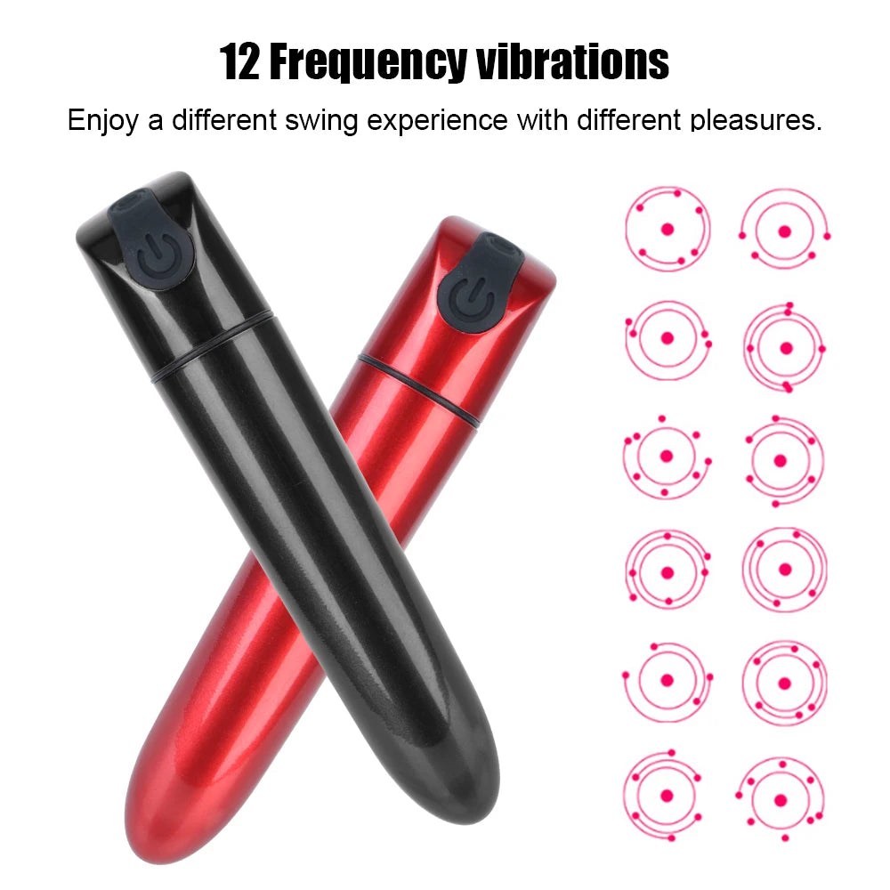 Vibrador - Labial | Recargable / USB | 9.2cm / 1.8cm | Negro / Rojo | ABS | CJS-VI-32