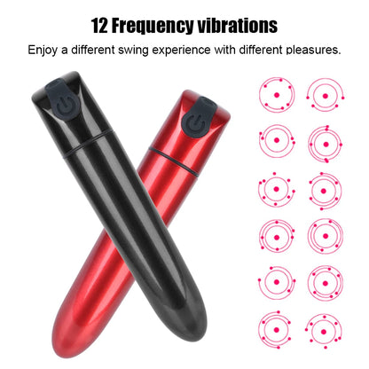 Vibrador - Labial | Recargable / USB | 9.2cm / 1.8cm | Negro / Rojo | ABS | CJS-VI-32