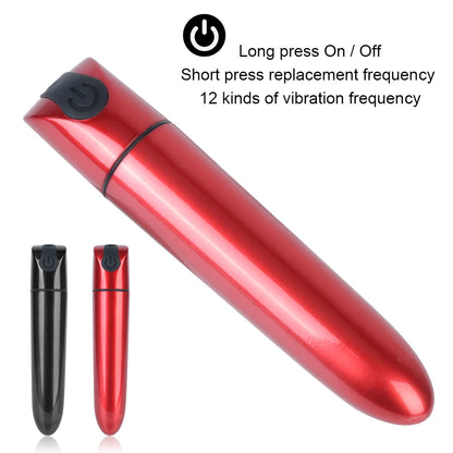 Vibrador - Labial | Recargable / USB | 9.2cm / 1.8cm | Negro / Rojo | ABS | CJS-VI-32