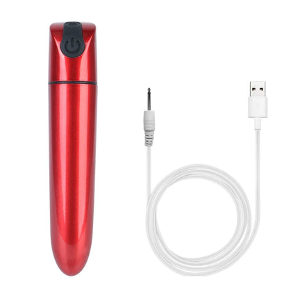 Vibrador - Labial | Recargable / USB | 9.2cm / 1.8cm | Negro / Rojo | ABS | CJS-VI-32