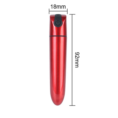 Vibrador - Labial | Recargable / USB | 9.2cm / 1.8cm | Negro / Rojo | ABS | CJS-VI-32