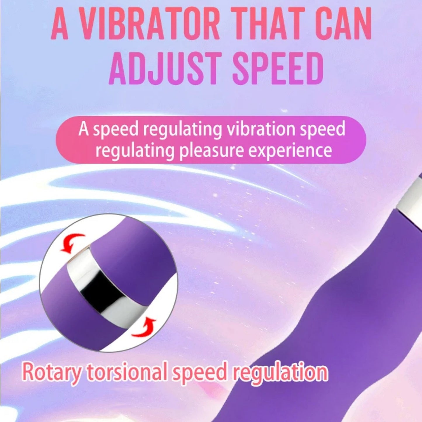 Vibrador Multivelocidad | 18.5cm / 3.2cm | Rosado / Morado | ABS | CJS-VI-34