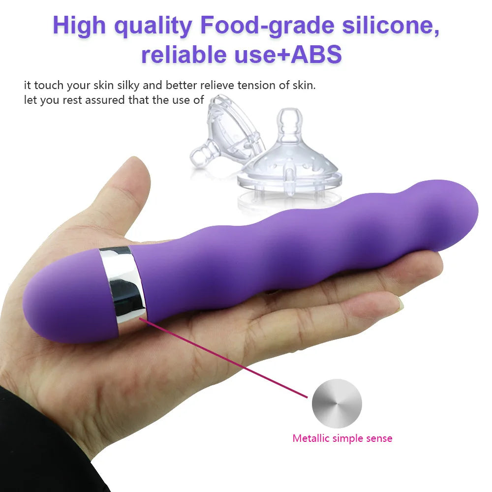 Vibrador Multivelocidad | 18.5cm / 3.2cm | Rosado / Morado | ABS | CJS-VI-34