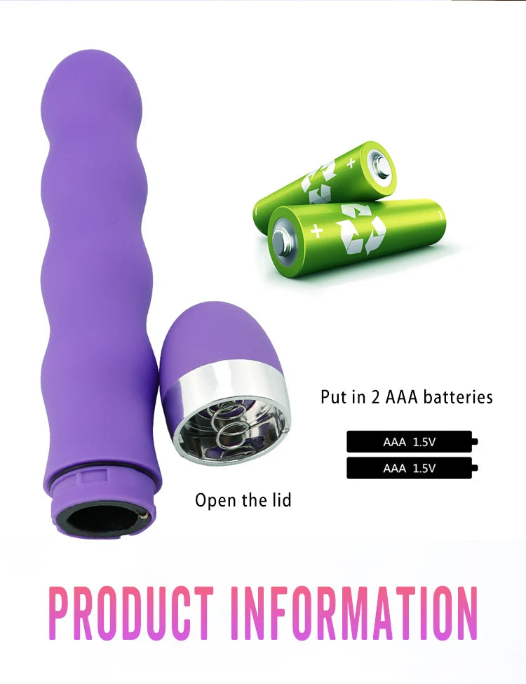 Vibrador Multivelocidad | 18.5cm / 3.2cm | Rosado / Morado | ABS | CJS-VI-34