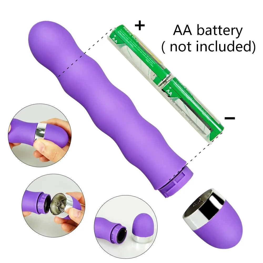 Vibrador Multivelocidad | 18.5cm / 3.2cm | Rosado / Morado | ABS | CJS-VI-34