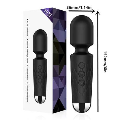 Vibrador Cabeza Flexible | Recargable | S / L | Negro / Morado / Rosado | ABS + Silicona | CJS-VI-35