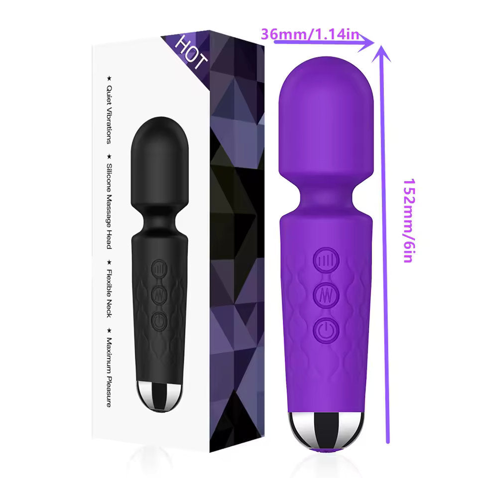 Vibrador Cabeza Flexible | Recargable | S / L | Negro / Morado / Rosado | ABS + Silicona | CJS-VI-35