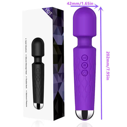 Vibrador Cabeza Flexible | Recargable | S / L | Negro / Morado / Rosado | ABS + Silicona | CJS-VI-35