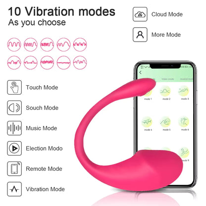 Vibrador | Control Bluetooth con App | Recargable / USB | Rosado / Morado | Silicona | CJS-VI-36