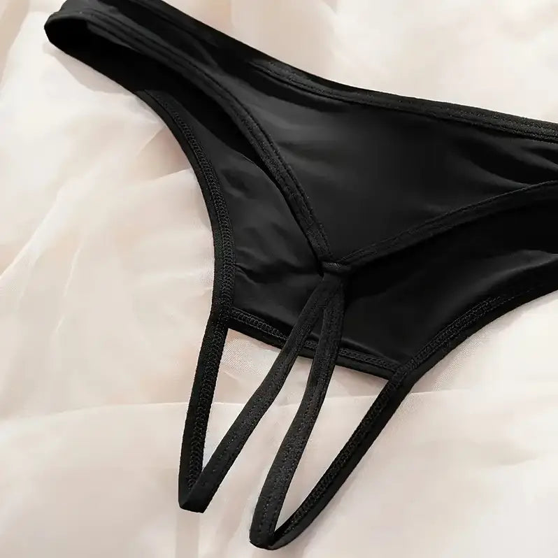 Tanga | Entrepierna Descubierta | Open For My Husband | Negro | 0XL / 1XL / 2XL / 3XL / 4XL | CL-CA-07