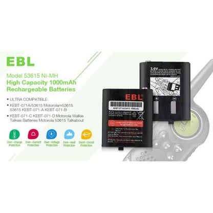 Batería HKNN4002(R*) para Radios de Comunicación Motorola Talkabout | 3.6V / 1000mAh | CRC-BA-24