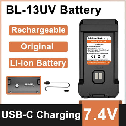 Batería BL-13UV para Radios de Comunicación Baofeng UV-13 |USB C | 7.4V | CRC-BA-32