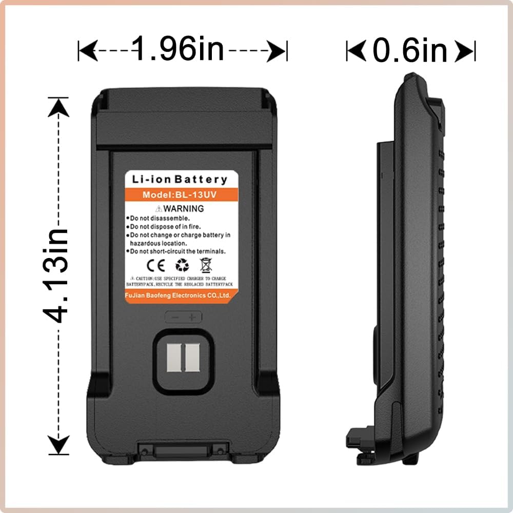 Batería BL-13UV para Radios de Comunicación Baofeng UV-13 |USB C | 7.4V | CRC-BA-32