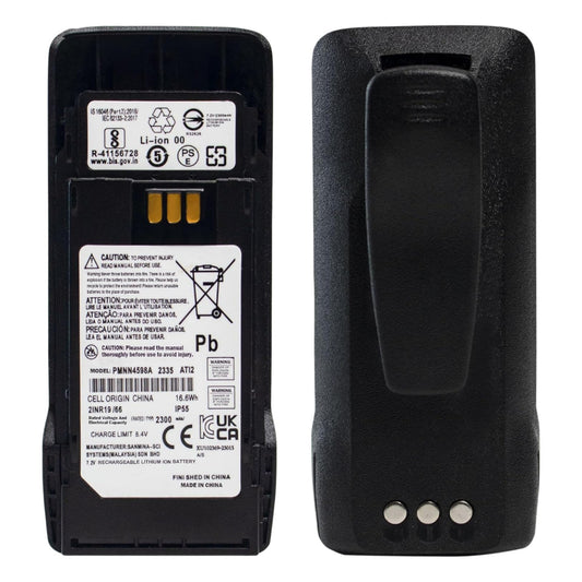 Batería PMNN4598A(R*) + Prensa PMLN4651A(R*) para Radios de Comunicación Motorola R2 | IP55 | 7.2V / 2300mAh | CRC-BA-37