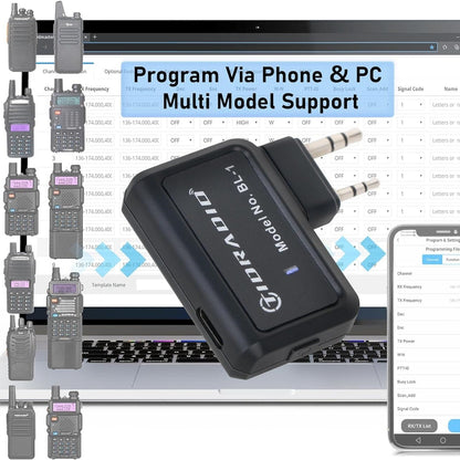 Adaptador Bluetooth TD-BL-1 para Programación de Radios de Comunicación | Conector Kenwood | CRC-CAB-15