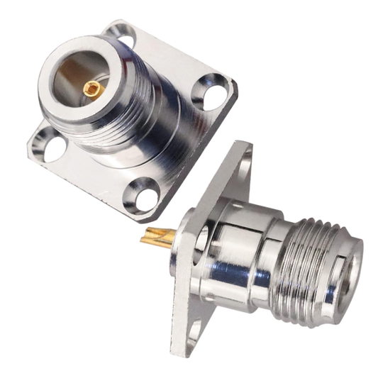 Conector Chasis | N Hembra | Montaje de 4 Perforaciones | CRC-CHA-06