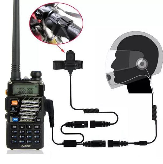 Manos Libres para Radios de Comunicación Baofeng / Kenwood / TYT / Retevis | Uso en Motocicleta / Casco | CRC-ML-11