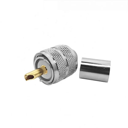 Terminal / Conector PL259 (UHF Macho) de Anillo Plegable para Ensamblar en Cable RG-8/U, RG-213/U | CRC-TER-01