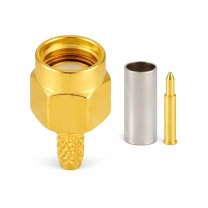 Terminal / Conector SMA Macho de Anillo Plegable para Ensamblar en Cable RG316, RG174, RG178 | CRC-TER-07