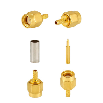 Terminal / Conector SMA Macho de Anillo Plegable para Ensamblar en Cable RG316, RG174, RG178 | CRC-TER-07