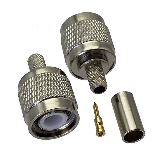 Terminal / Conector TNC Macho de Anillo Plegable para Ensamblar en Cable RG58, RG142, LMR195, RG400 | CRC-TER-08