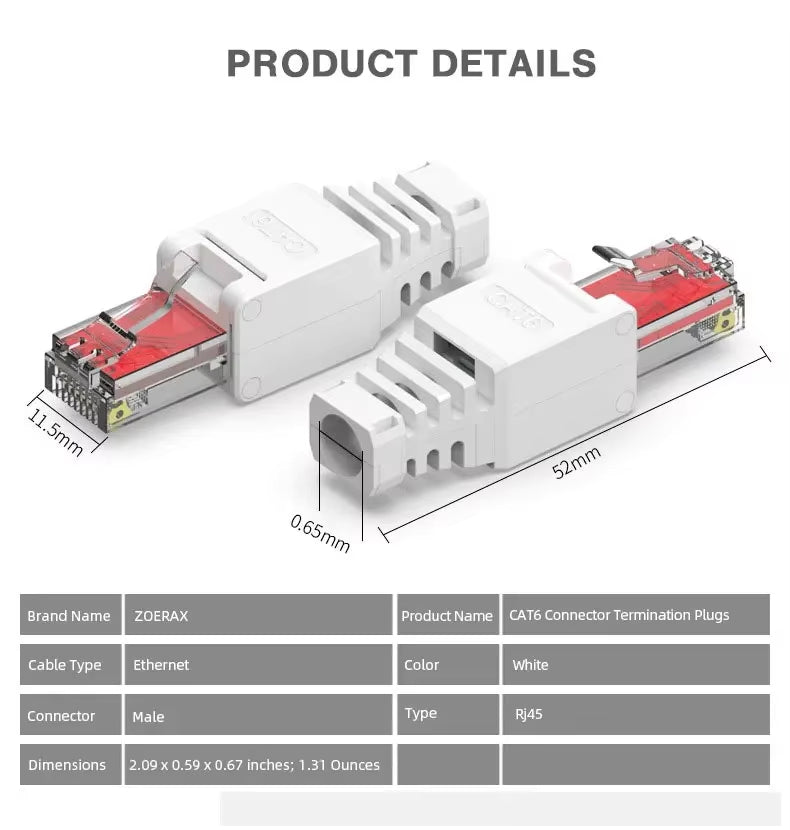 Conector RJ45 | No Necesita Herramienta | Cat6 | CRE-CON-05