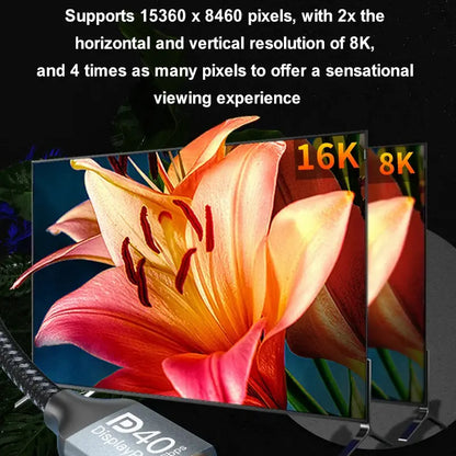 Cable DisplayPort 2.1 | ULT-unite | 4K / 240Hz | 1m / 2m / 3m | 40Gbps | CTE-CAB-13