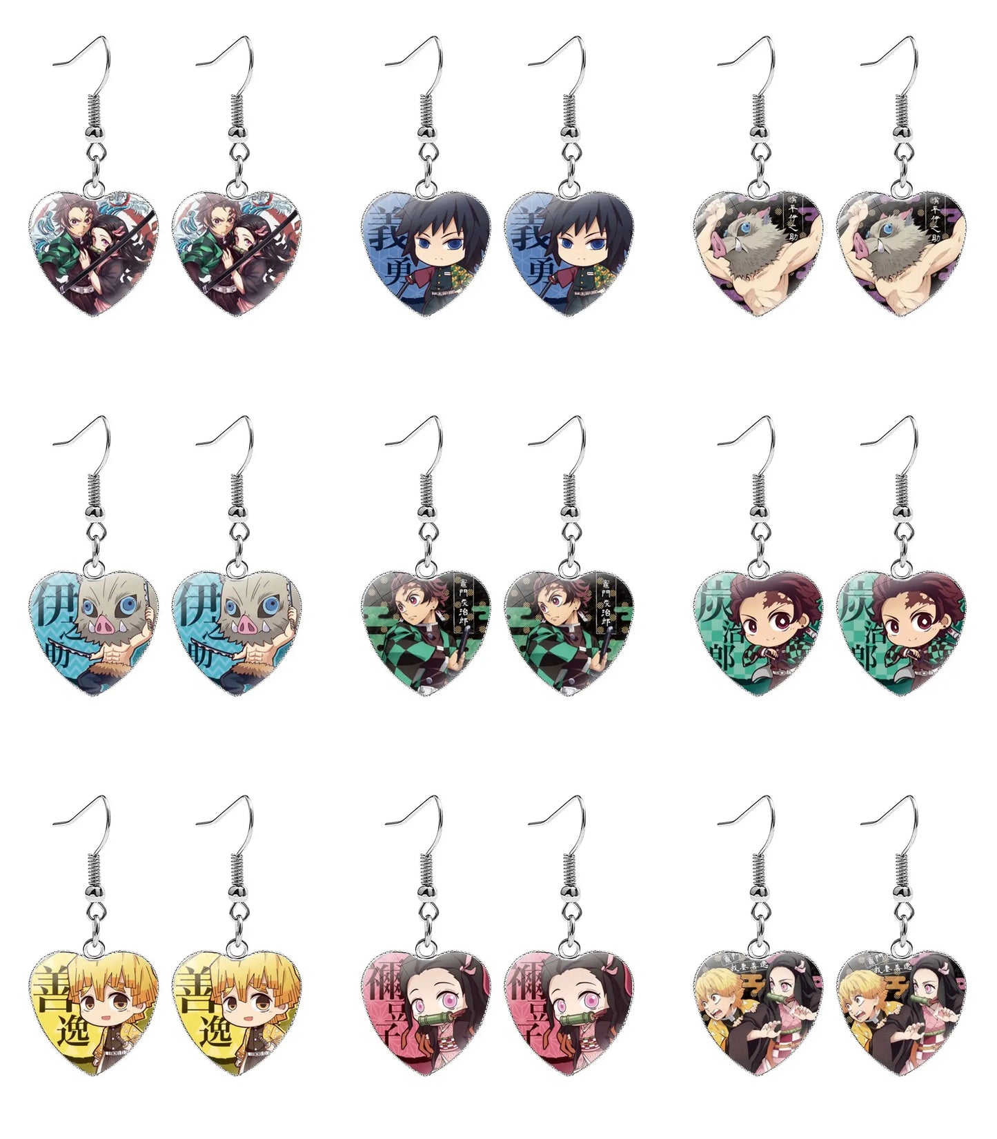 Aretes | Demon Slayer / Kimetsu no Yaiba | Set de 2 Aretes | 9 Estilos | CZG-ARE-04