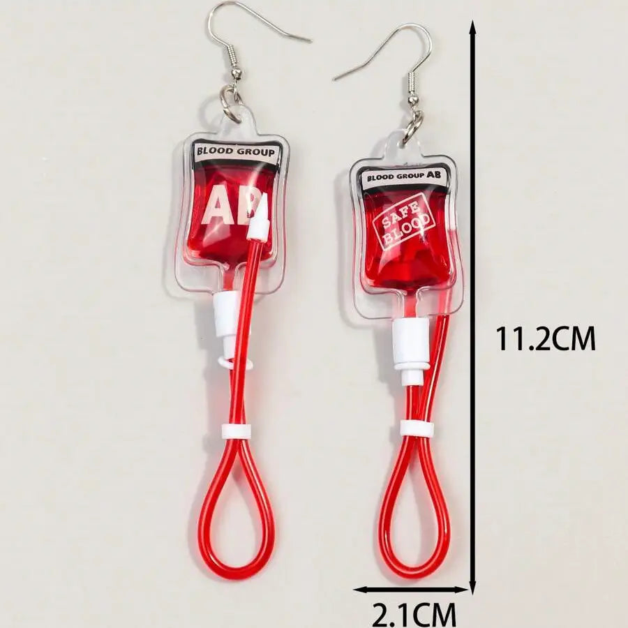 Set de 2 Aretes | Halloween / Bolsas de Sangre | Metacrilato | CZG-ARE-07