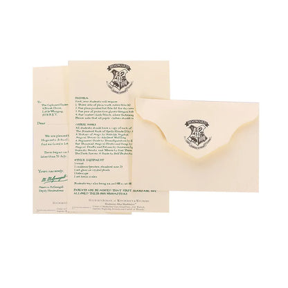 Carta de Admisión a Hogwarts | Harry Potter | Set de 3 Piezas | Kraft | CZG-LTR-01