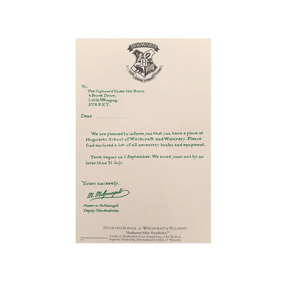 Carta de Admisión a Hogwarts | Harry Potter | Set de 3 Piezas | Kraft | CZG-LTR-01