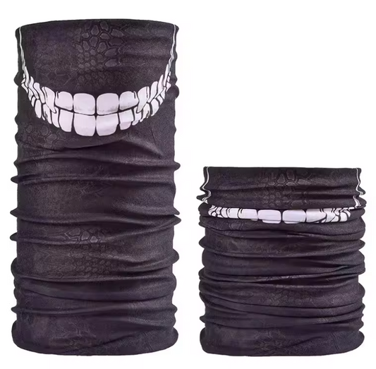 Máscara Cubre Rostros / Bandana | Sonrisa | Negro-Blanco | CZG-MA-04