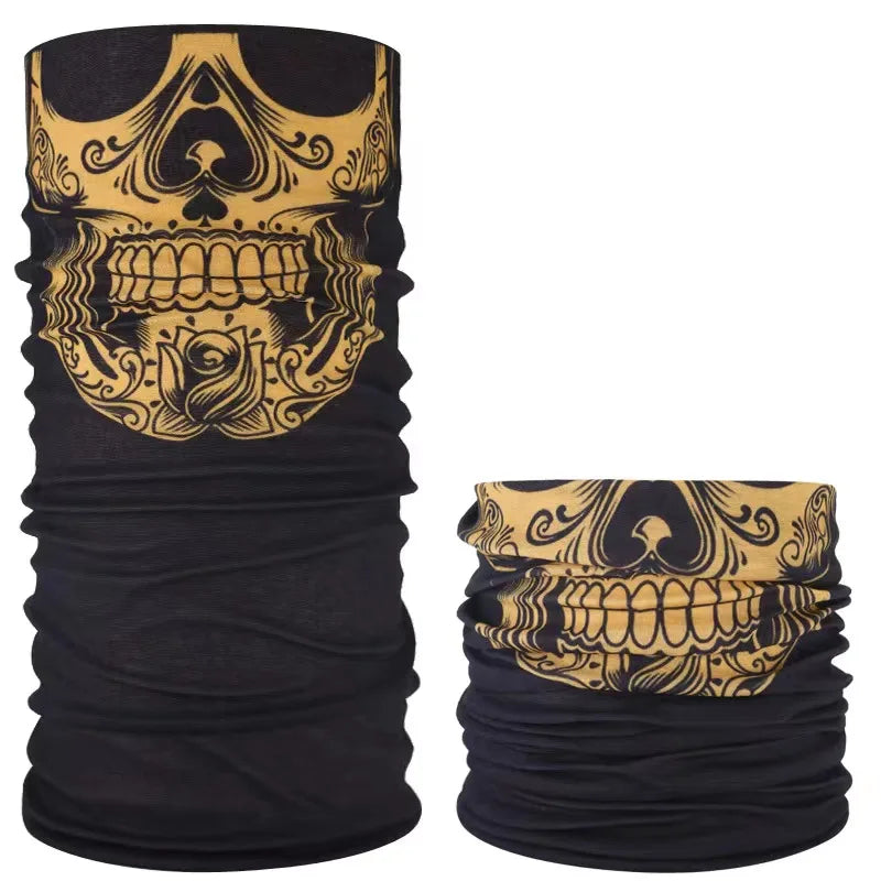 Máscara Cubre Rostros / Bandana | Calavera-Catrina | Negro-Amarillo | CZG-MA-07