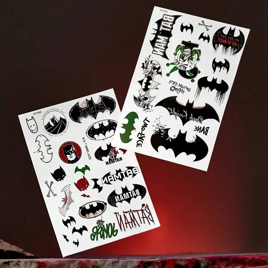 Tatuajes Temporales | Batman | Incluye 2 Láminas Diferentes | CZG-TTO-03