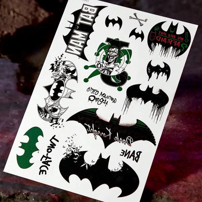 Tatuajes Temporales | Batman | Incluye 2 Láminas Diferentes | CZG-TTO-03