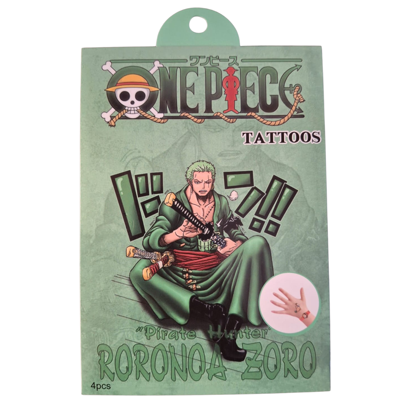 Tatuajes Temporales | One Piece | Incluye 4 Láminas Diferentes | CZG-TTO-04