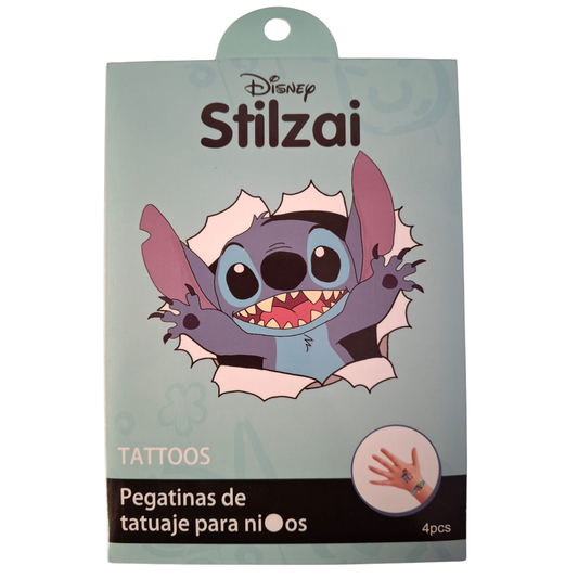 Tatuajes Temporales | Stitch | Incluye 4 Láminas Diferentes | CZG-TTO-05