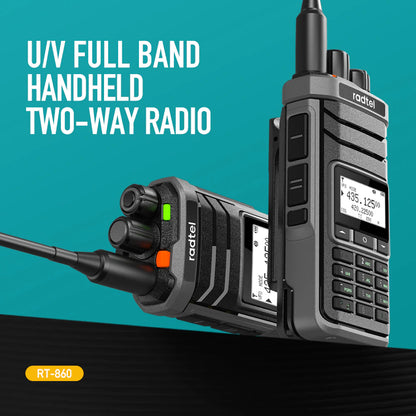 Radio de Comunicación Radtel RT-860 | UHF / VHF / CB / AM | 5W | USB C | Análogo