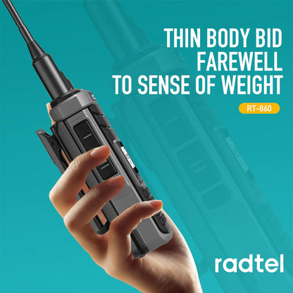 Radio de Comunicación Radtel RT-860 | UHF / VHF / CB / AM | 5W | USB C | Análogo