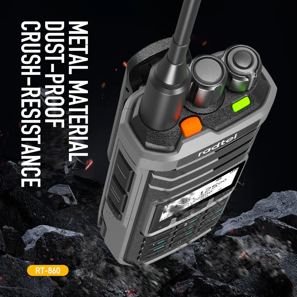 Radio de Comunicación Radtel RT-860 | UHF / VHF / CB / AM | 5W | USB C | Análogo