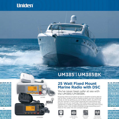 Uniden UM385BK | Marino | Móvil - 25W | IPX4 / JIS4
