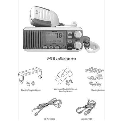 Uniden UM385BK | Marino | Móvil - 25W | IPX4 / JIS4